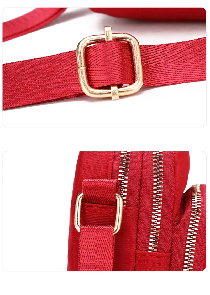Kompakte Crossbody Handtasche Lederoptik mit Reißverschluss mit