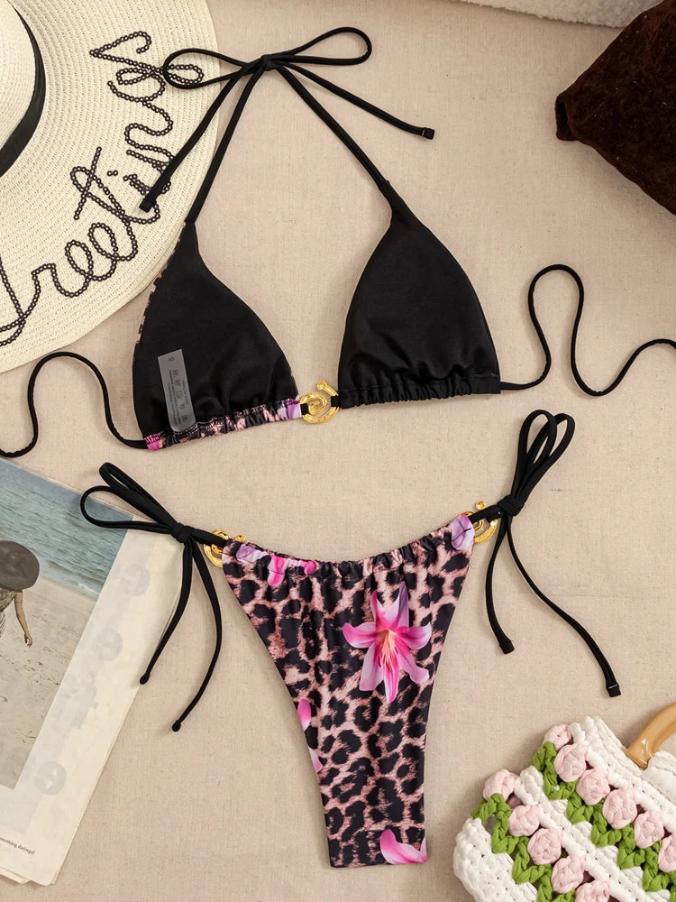 Leopard Print Bikini Set für Damen – 2-teilig
