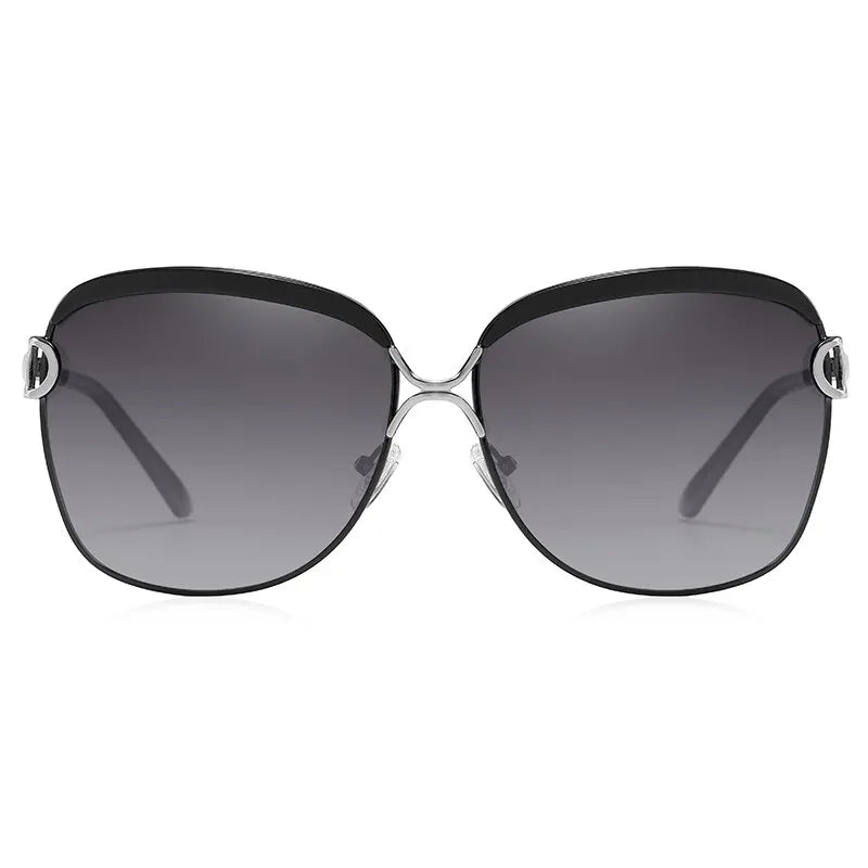 Modern Round Polarized Sunglasses UV400 Mirrored Gradient Lenses