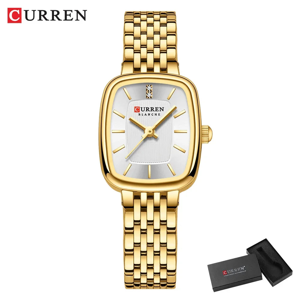 Edle Damen Armbanduhr Edelstahl Analog Quarz wasserbeständig