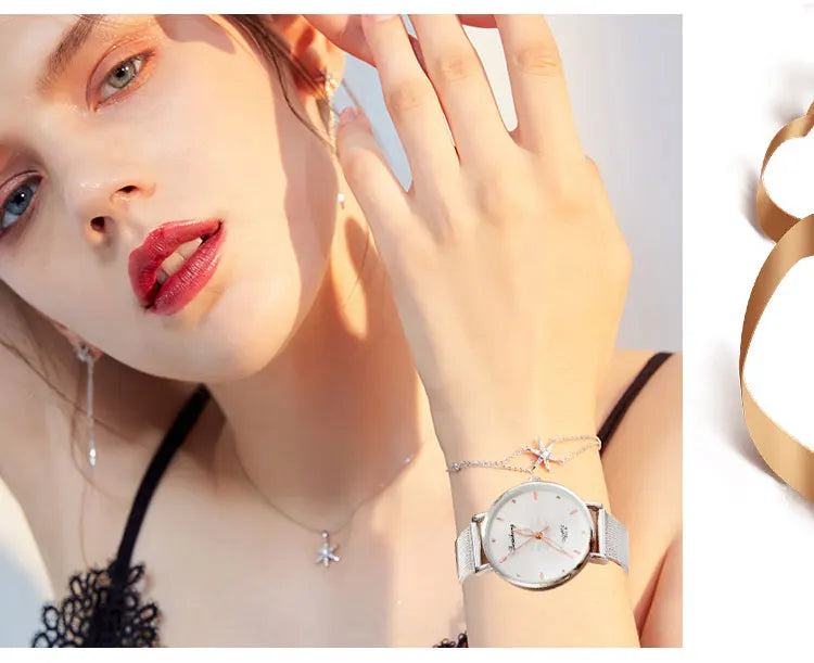 Damen Armbanduhr – Elegante Quarzuhr aus Edelstahl in Silber | Stilvoll & Alltagstauglich