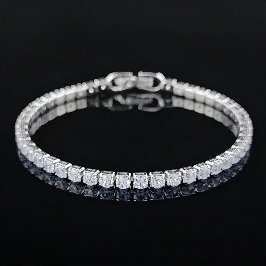 2024 Luxury Silver Color on Hand 4MM 17CM Princess Bracelet Bangle Anniversary Gift Jewelry Wholesale S5650 – Armband