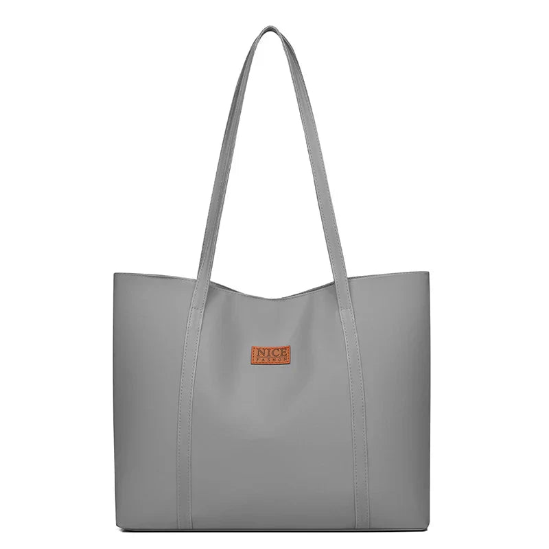 Stylish Nylon Shopper with Zipper and Interior Pockets