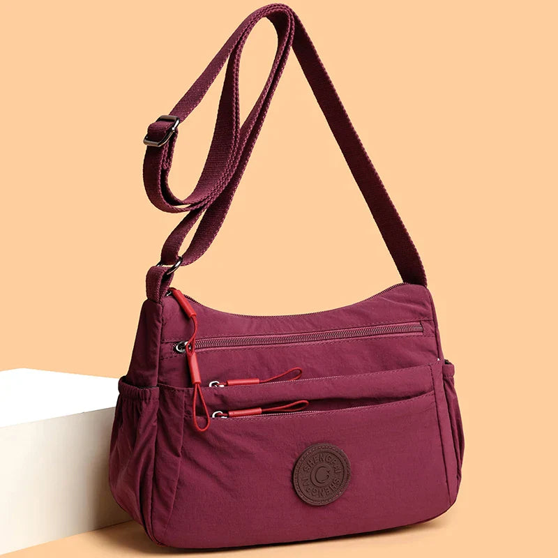 Stylish Nylon Crossbody Handbag with Zipper and