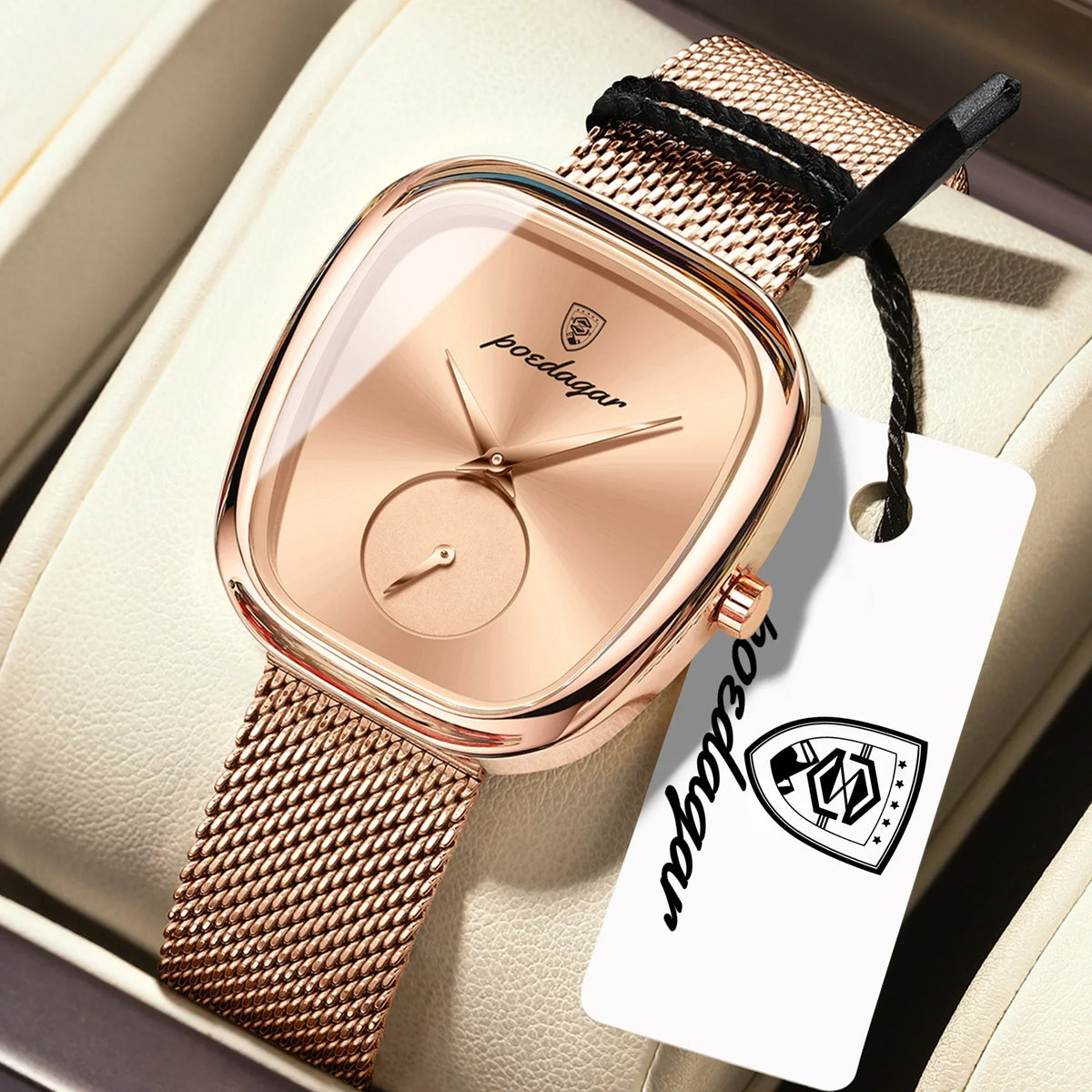 Moderne Damen Armbanduhr Edelstahl Analog Quarz wasserbeständig
