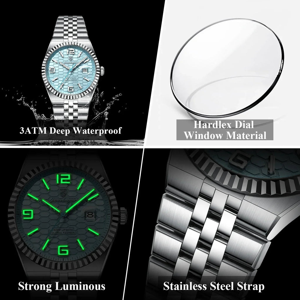 POEDAGAR High Quality Original Men Clock
