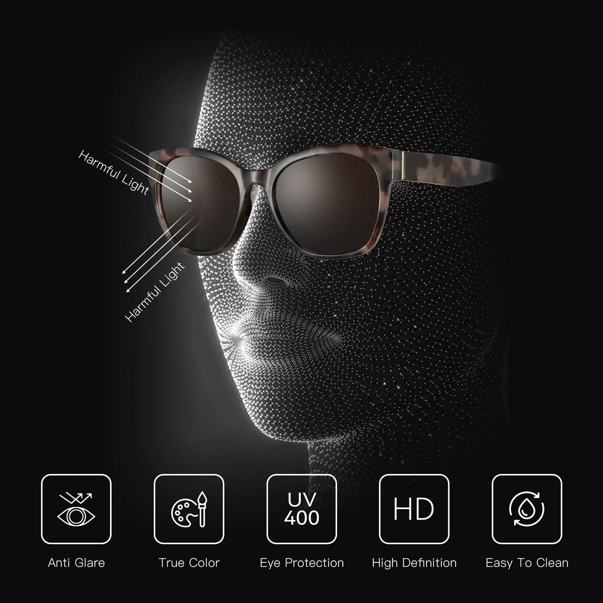 Elegant Cat-Eye Polarized UV400 Sunglasses