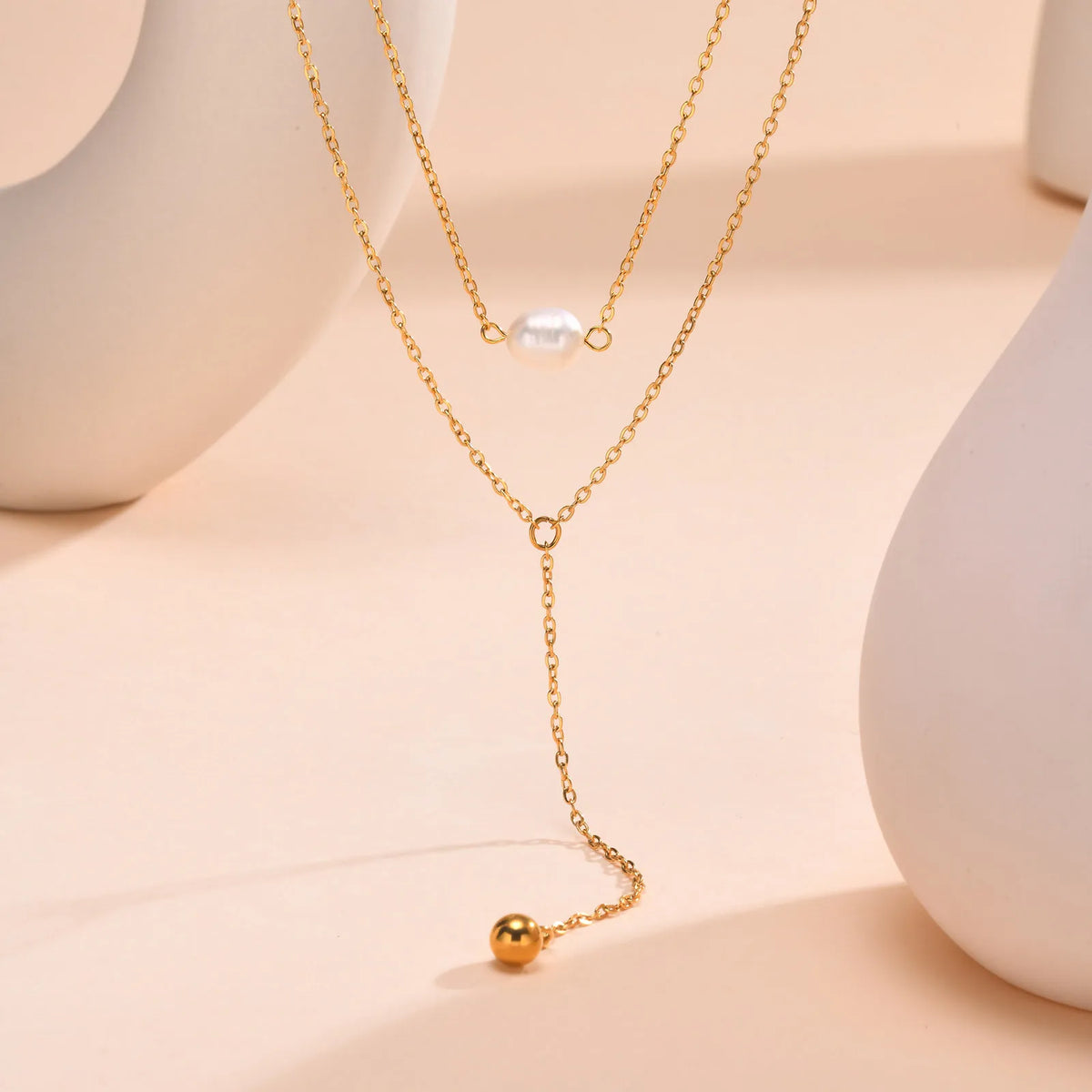 Y Lariat Necklace with Bar Pendant, Stainless Steel Long Chain, Women's Trendy Necklaces
