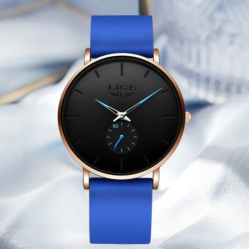 Minimalistische Damen Armbanduhr Edelstahl Analog Quarz wasserbeständig