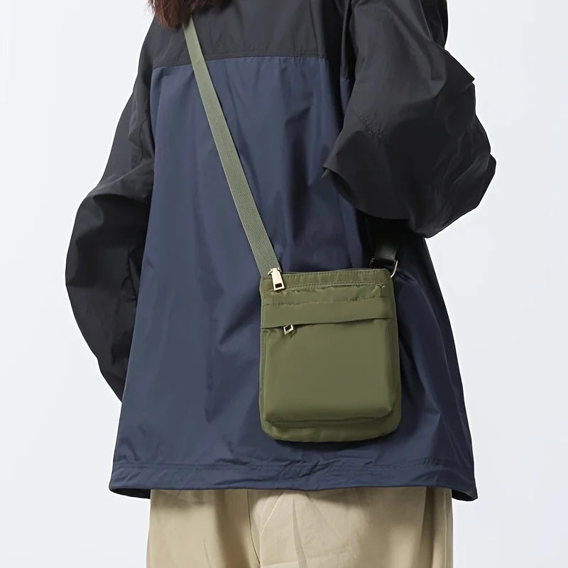 Practical Nylon Crossbody Bag with Zipper Mini