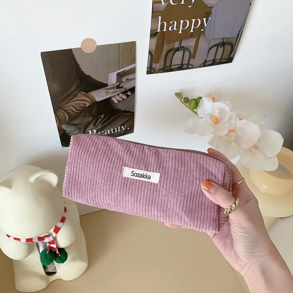 Elegante Clutch Lederoptik mit Reißverschluss