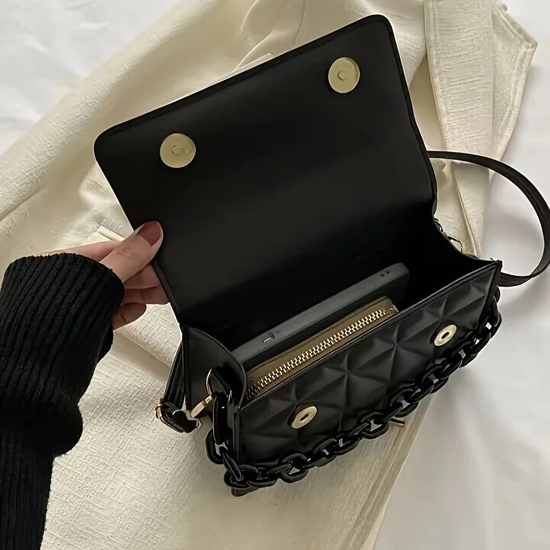 Mini Stepp-Tasche für Damen – Crossbody Bag mit Magnetverschluss und verstellbarem Schulterriemen
