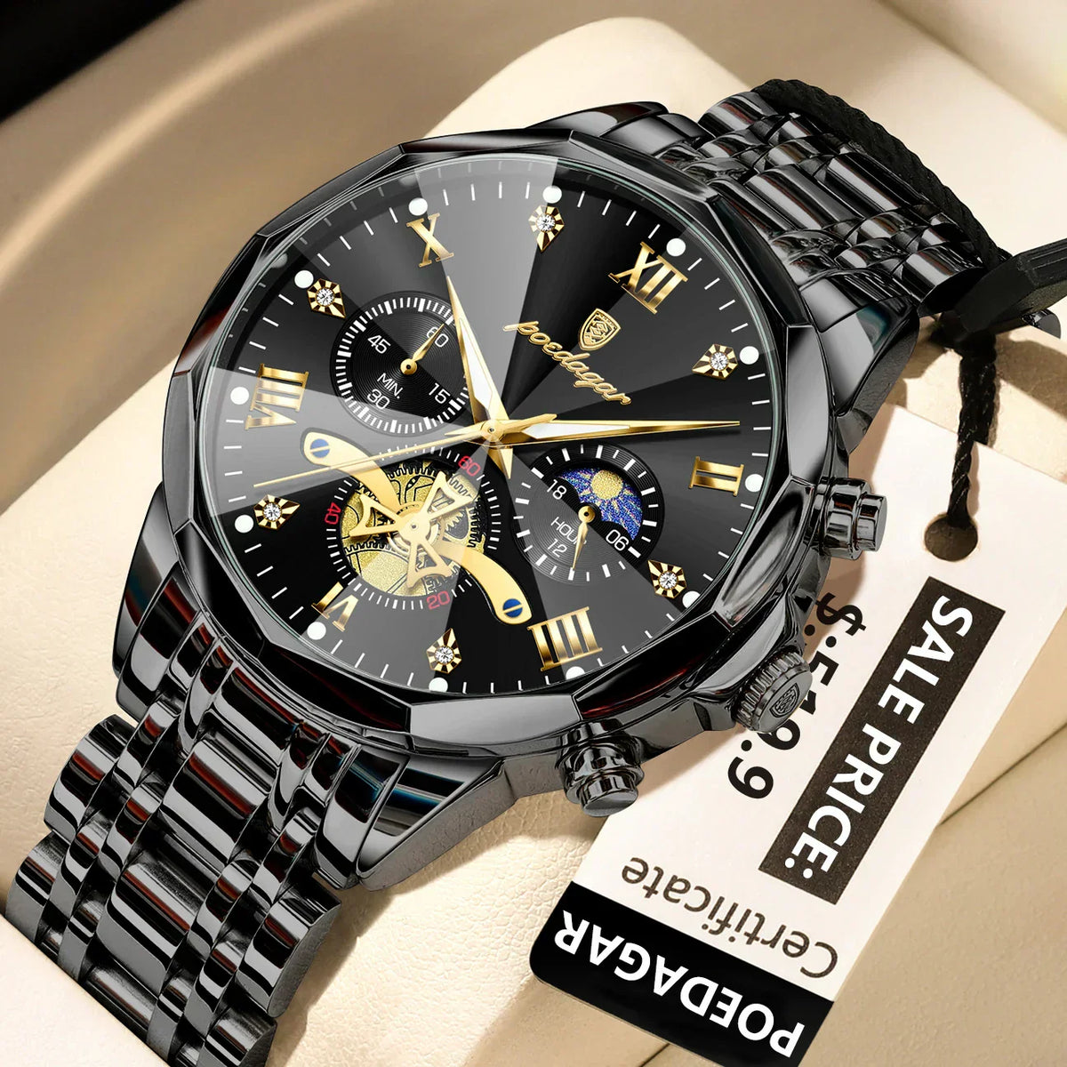 POEDAGAR Luxury Men's Watch Top Original