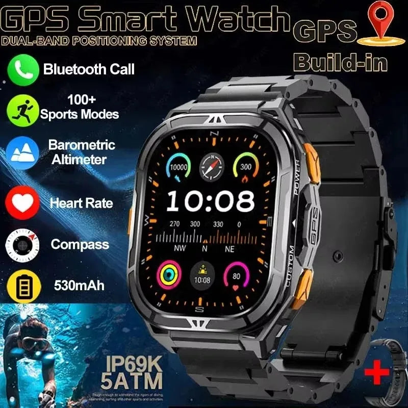 GPS Smart Watch Men 1.96-inch HD AMOLED