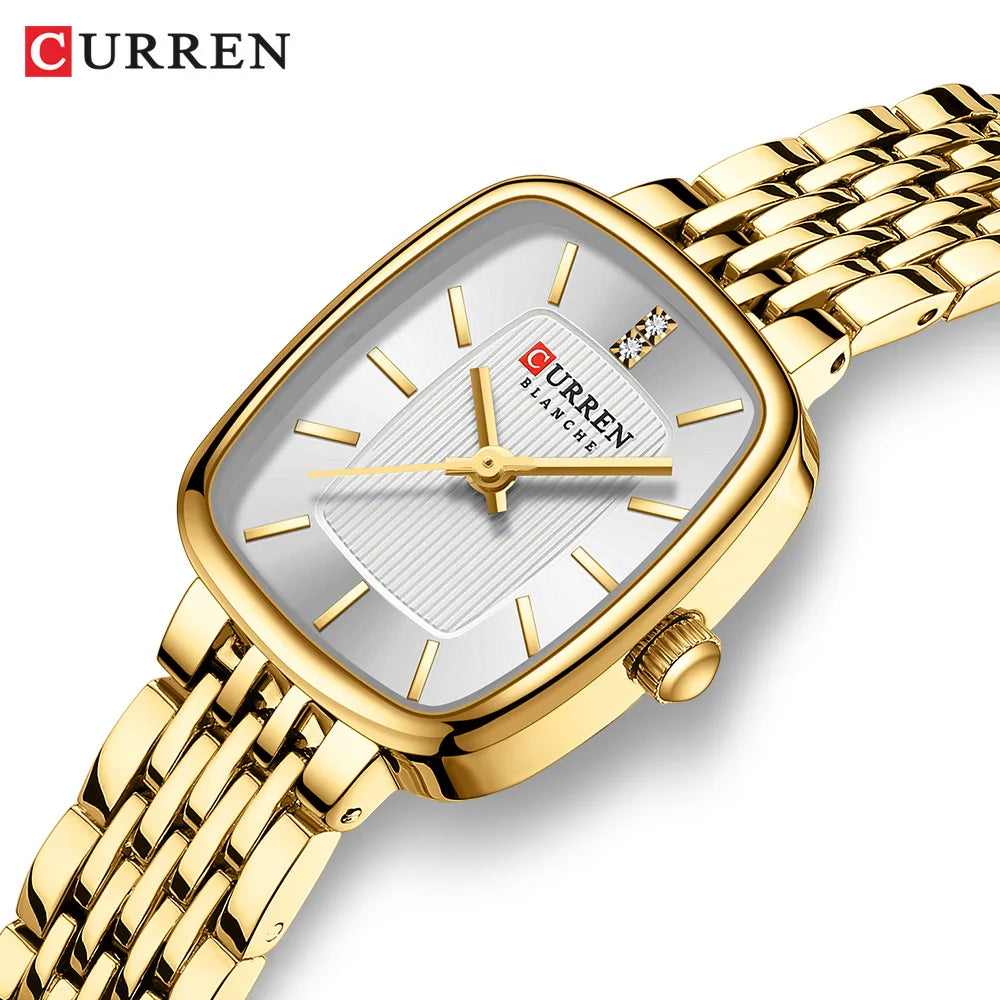 Edle Damen Armbanduhr Edelstahl Analog Quarz wasserbeständig