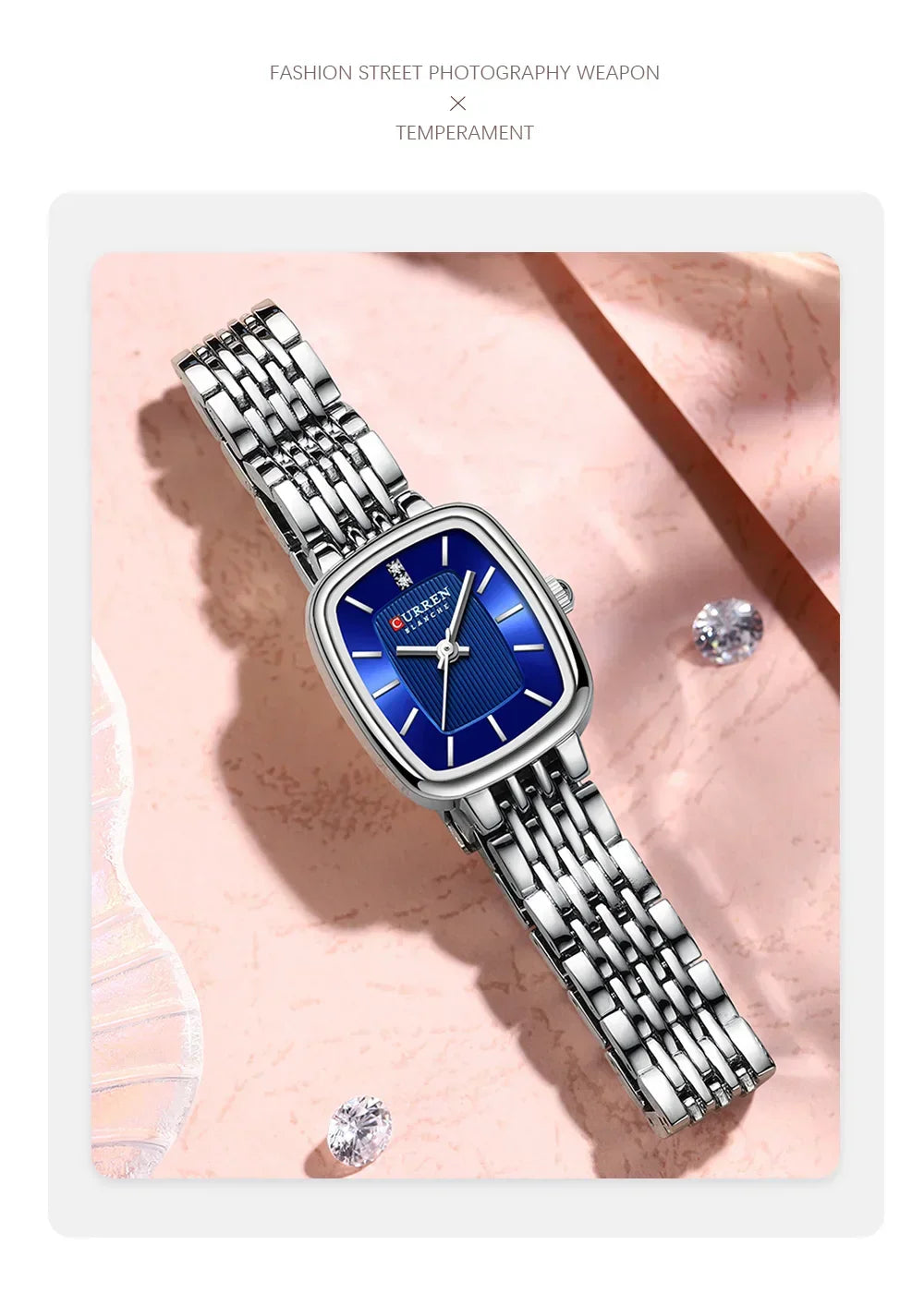 Edle Damen Armbanduhr Edelstahl Analog Quarz wasserbeständig
