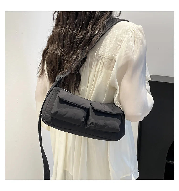 Modern Nylon Crossbody Bag with Zipper