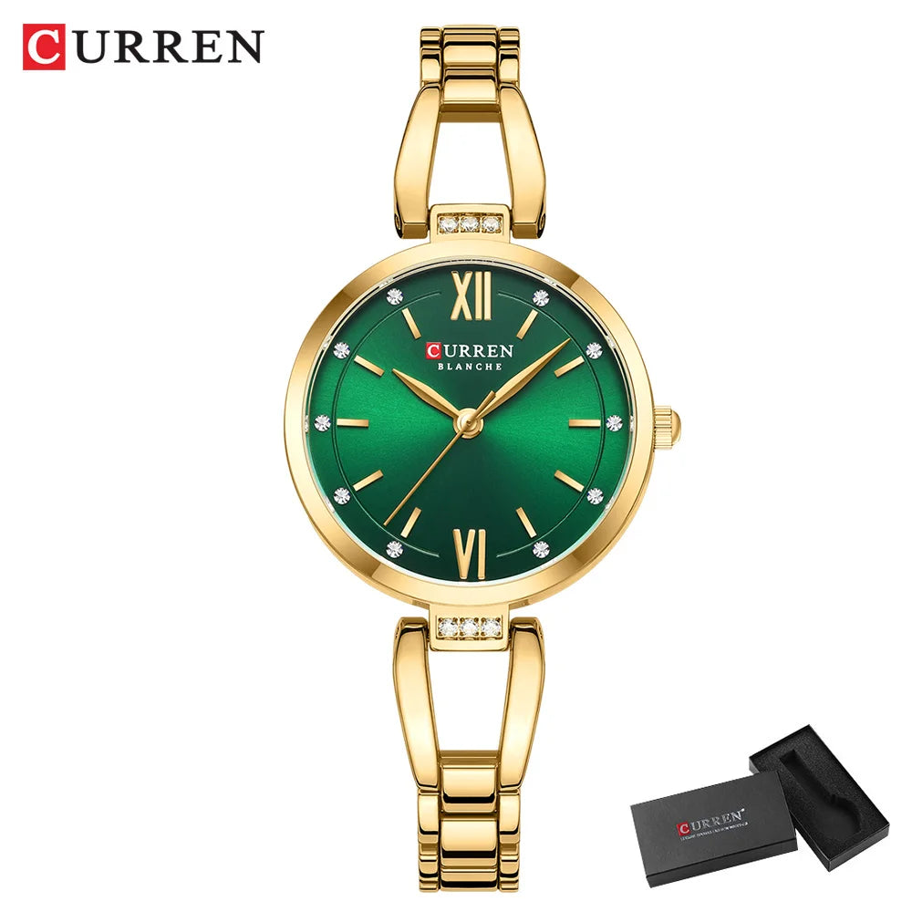 Edle Damen Armbanduhr Edelstahl Analog Quarz