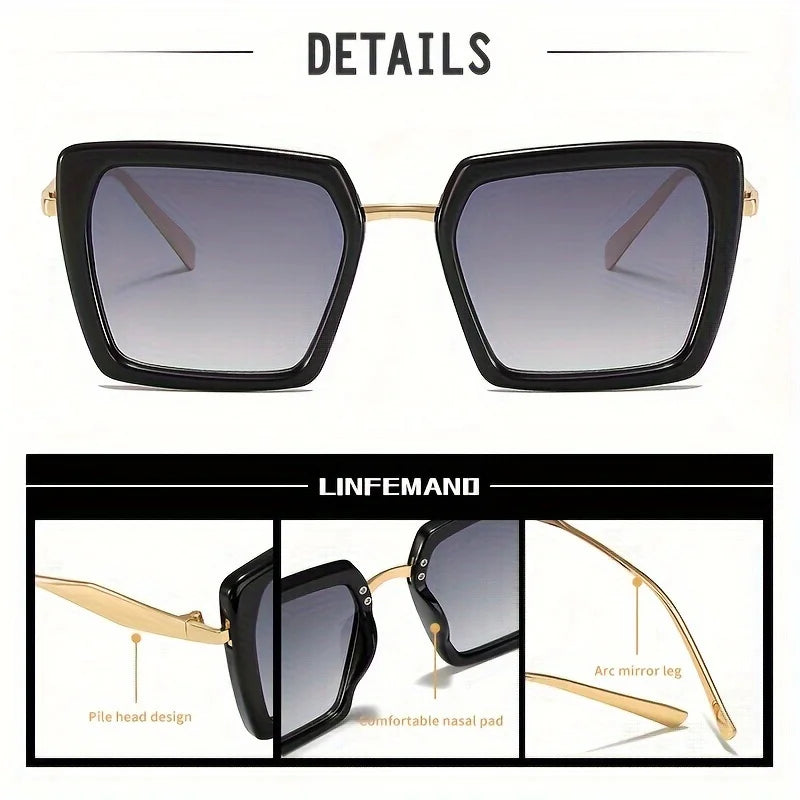 Modern Square PC UV400 Gradient Sunglasses