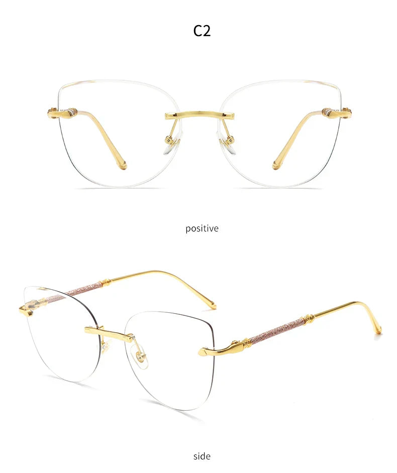 Elegant Cat-Eye Metal UV400 Sunglasses
