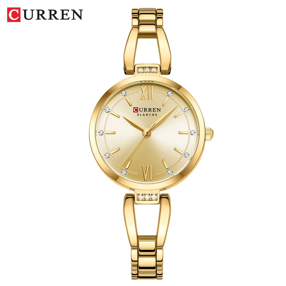 Edle Damen Armbanduhr Edelstahl Analog Quarz