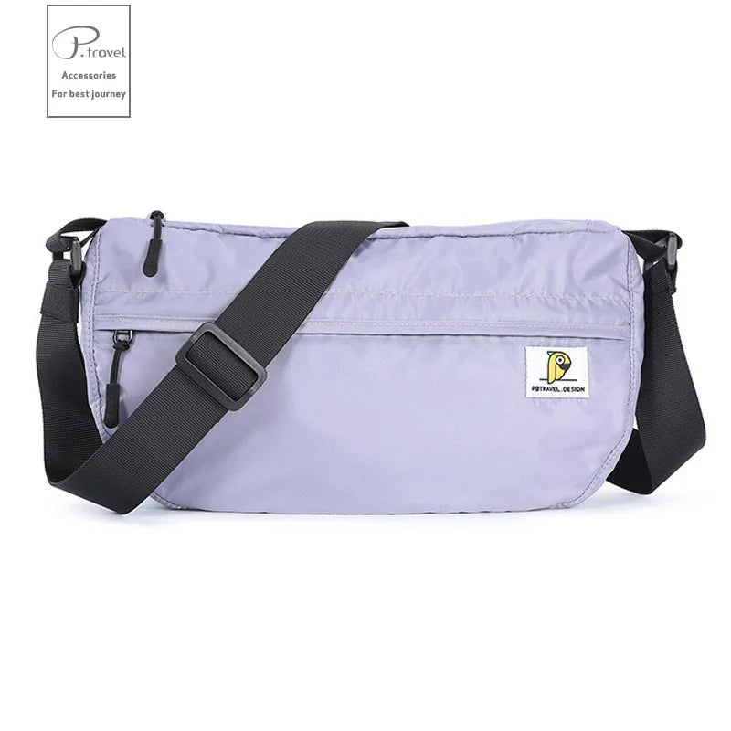 Trendy Nylon Crossbody Bag with Zipper with