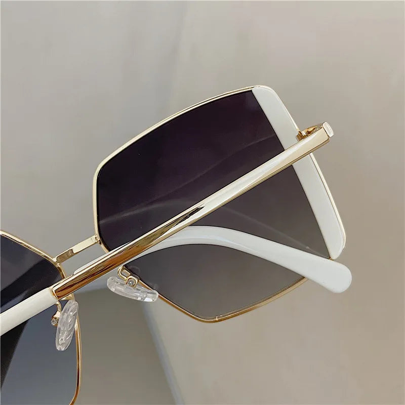 Trendy Square Metal Sunglasses