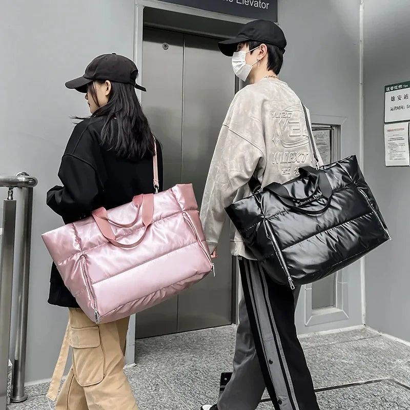 Kompakte Shopper Nylon mit Reißverschluss mit Innenfächern