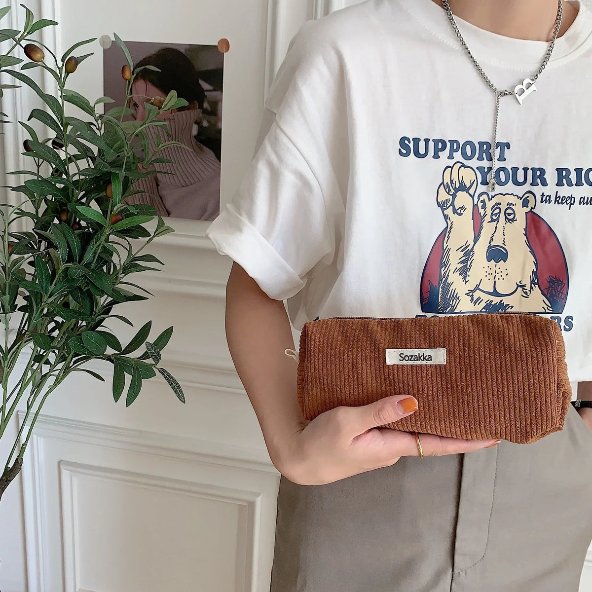 Elegante Clutch Lederoptik mit Reißverschluss