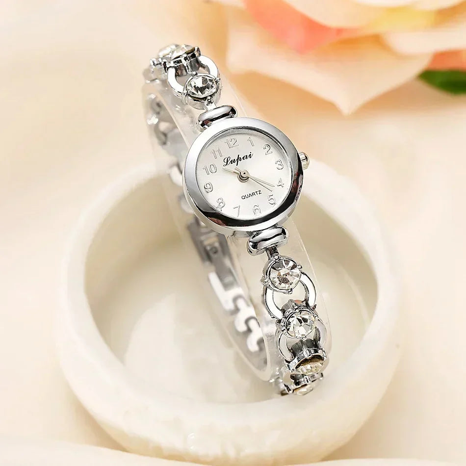 Luxus Damen-Armbanduhr – Edelstahl & Kristall-Armband | Mode Reloj Mujer