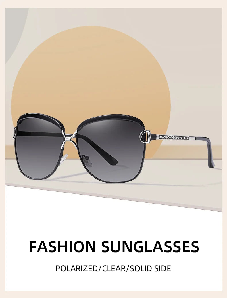 Modern Round Polarized Sunglasses UV400 Mirrored Gradient Lenses