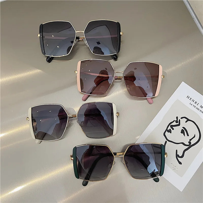 Trendy Square Metal Sunglasses