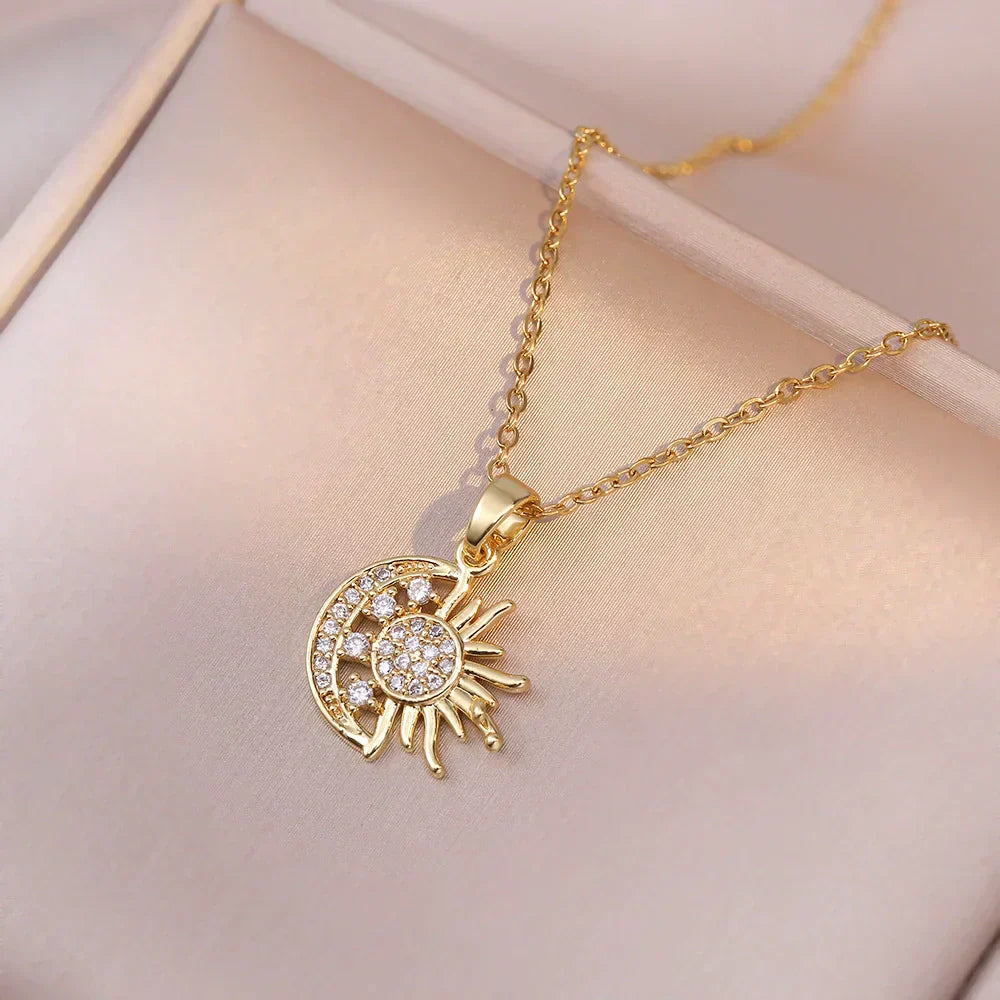 Sun Necklace, Woman Jewelry ,Fashion Wedding Party Accessories Gold Plated, Opal Sun Pendant ,Rapunzel Choker, Gift