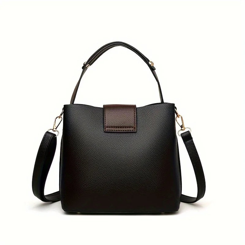 Elegant crossbody handbag in leather look with zip fastener with