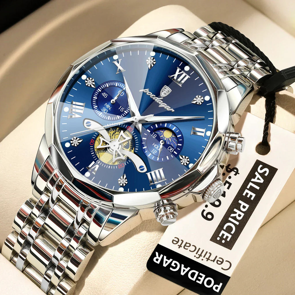 POEDAGAR Luxury Men's Watch Top Original