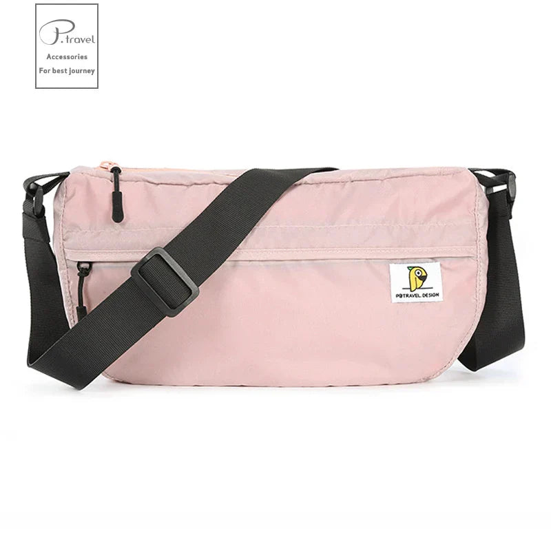 Trendy Nylon Crossbody Bag with Zipper with