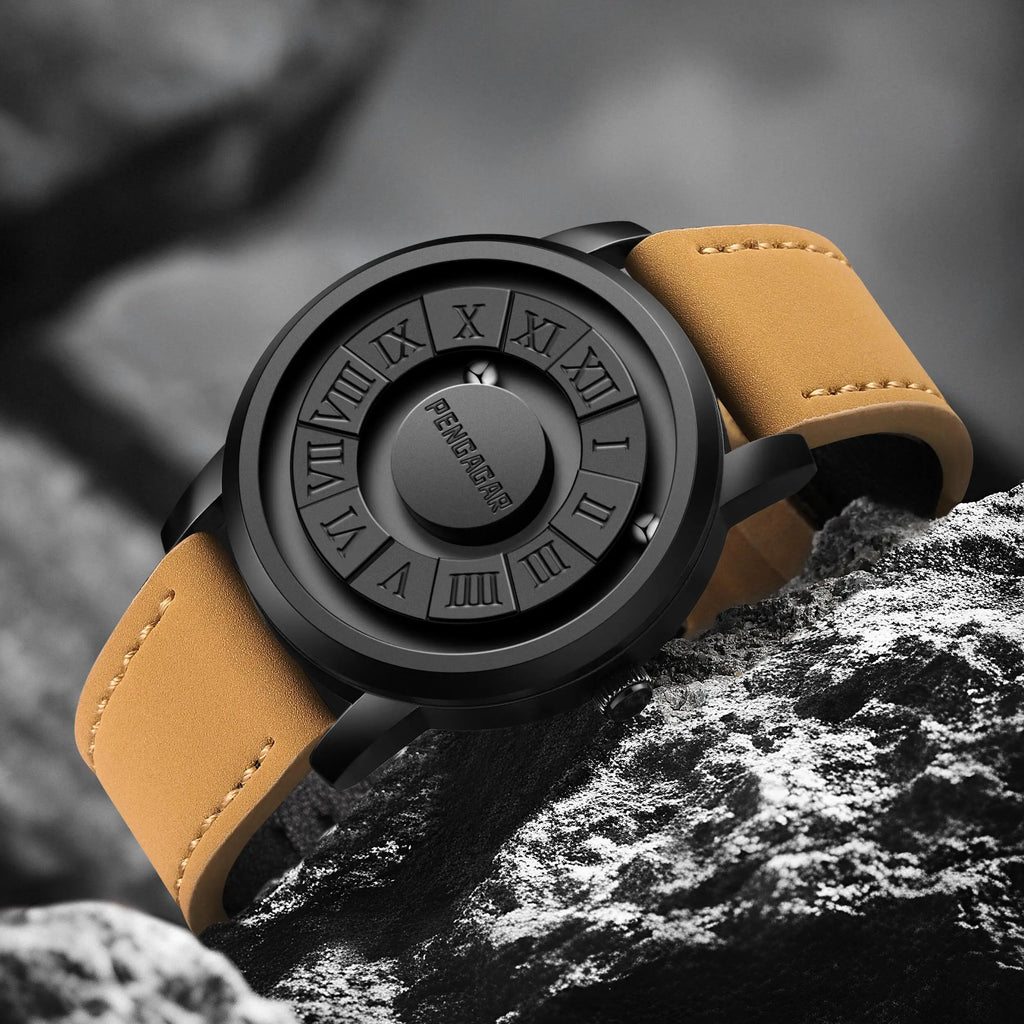 2024 New Luxury Quartz Watch for Men – Creative Scroll Hands, Magnetic Wrist Watch, Relogio Masculino