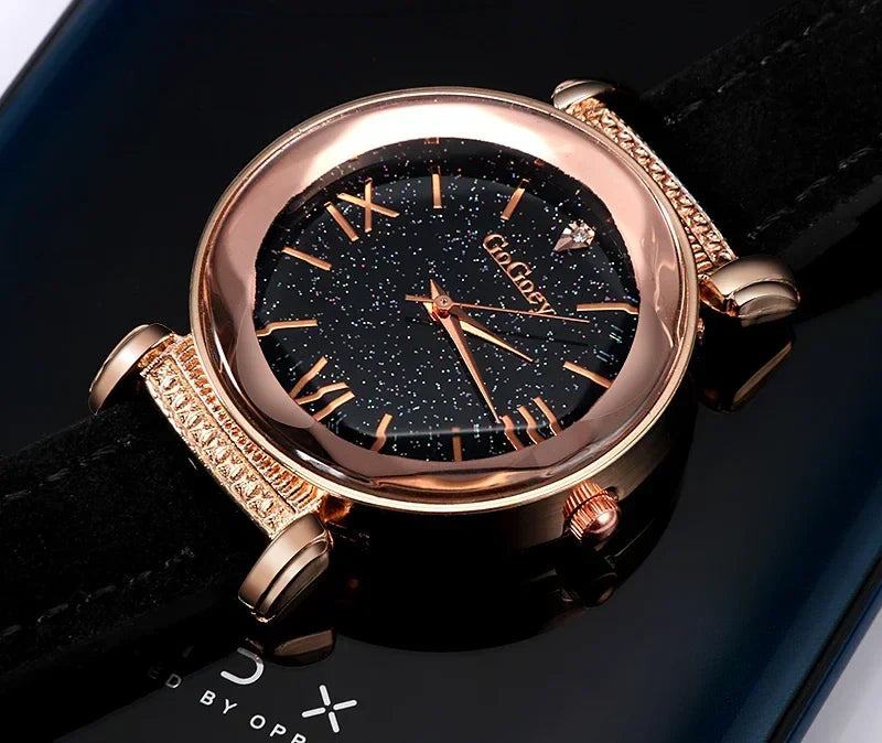Starry Sky Quartz Watch for Women – Elegant Ladies Watch, Montre Femme, Reloj Mujer, Horloges Women, Relógio Feminino