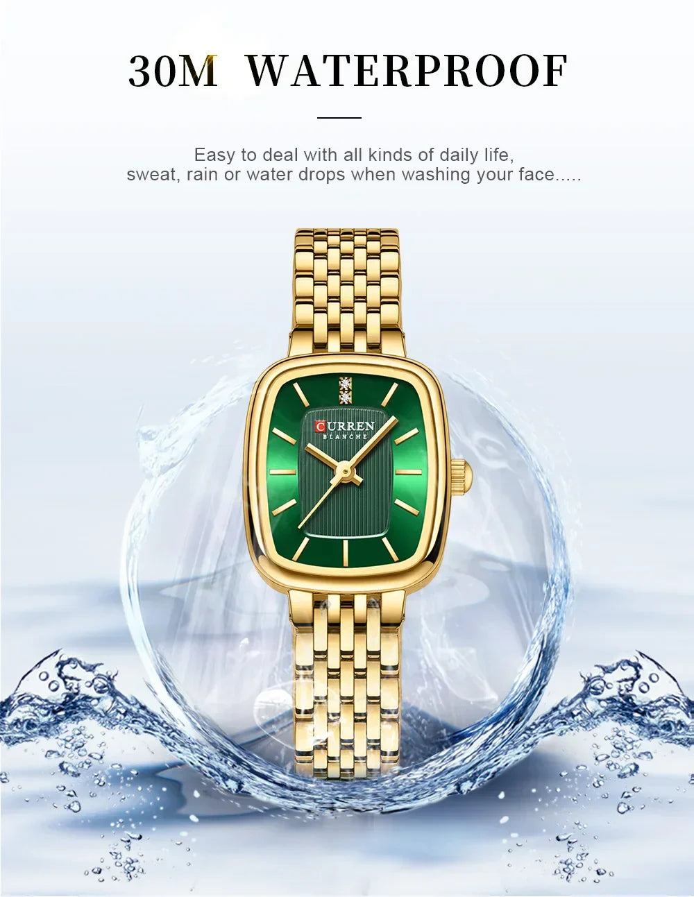 Edle Damen Armbanduhr Edelstahl Analog Quarz wasserbeständig