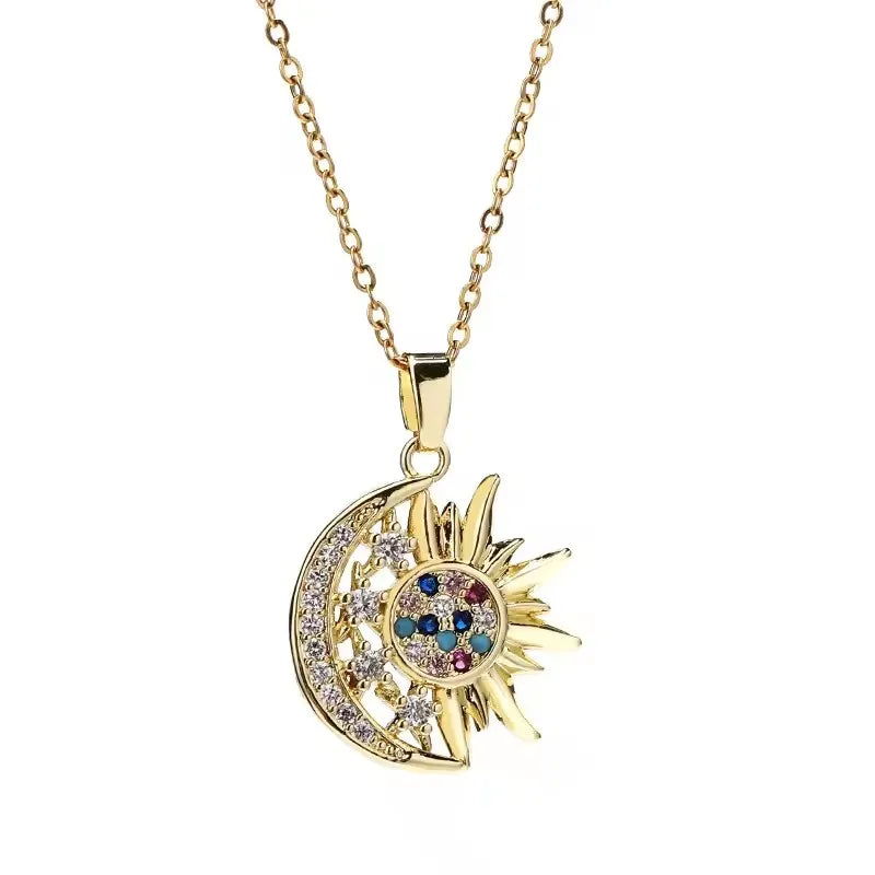 Sun Necklace, Woman Jewelry ,Fashion Wedding Party Accessories Gold Plated, Opal Sun Pendant ,Rapunzel Choker, Gift