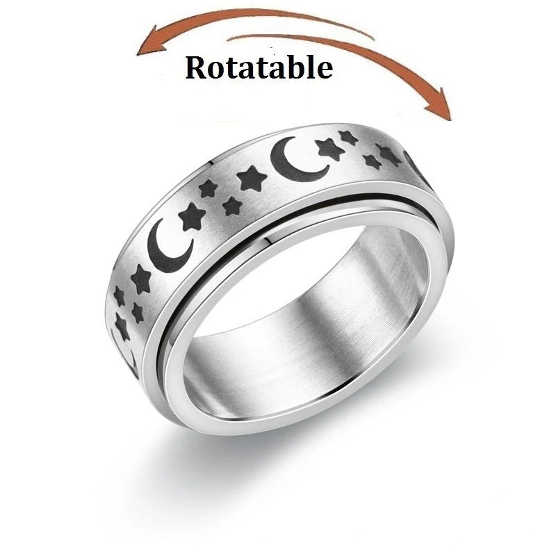 Anti-Stress Fidget Ring aus Edelstahl – Drehbarer Anxiety Spinner Ring