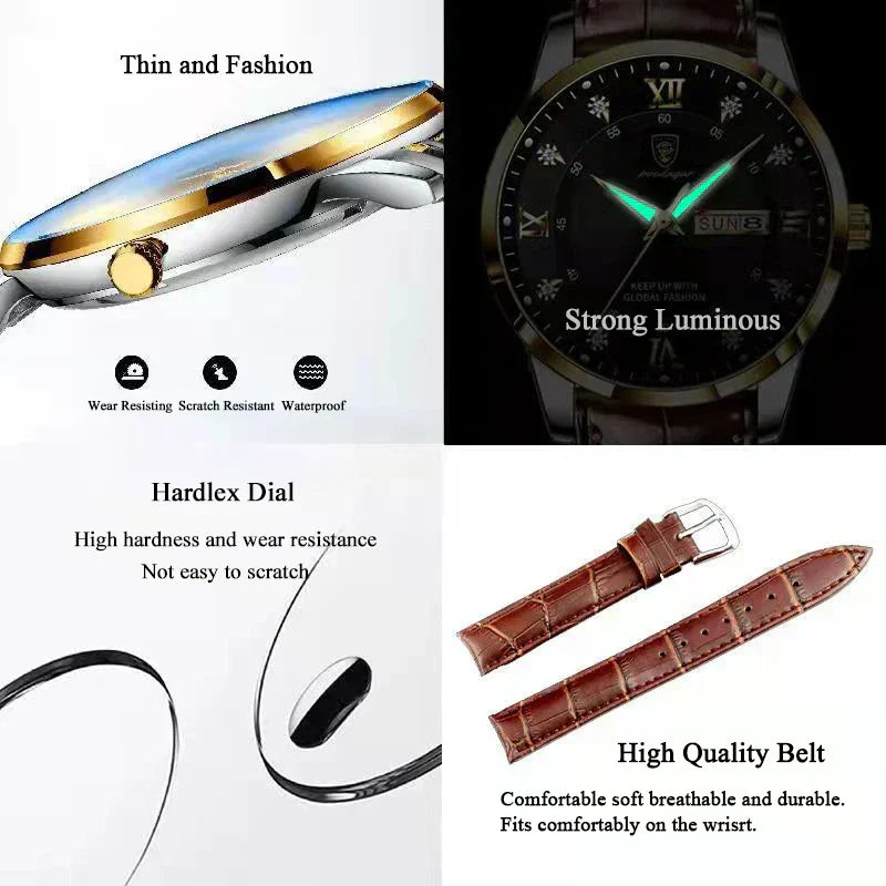 POEDAGAR Luxury Brand Men's Waterproof Watch
