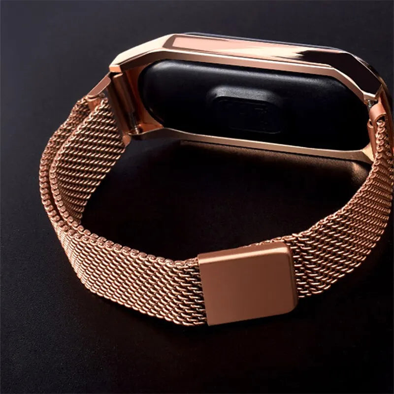 POPLOV Damen Digitaluhr mit LED-Touchscreen – Elegante Uhr mit Magnetarmband, wasserdicht & modern