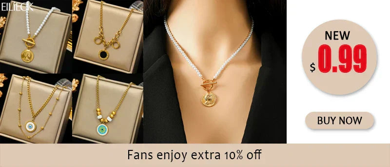 EILIECK 316L Stainless Steel Geometric Colorful Crystal Zirconia Pendant Necklace For Women Fashion Neck Chain Jewelry Gift