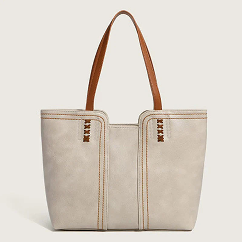 Compact Shopper Faux Leather with Zipper