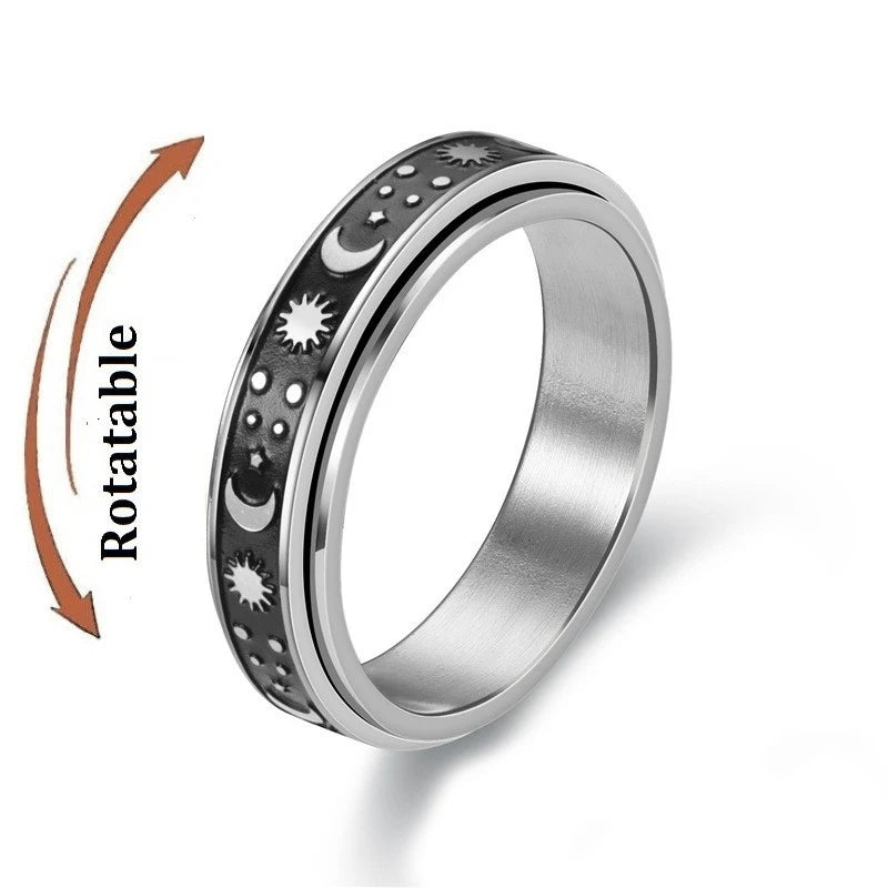 Anti-Stress Fidget Ring aus Edelstahl – Drehbarer Anxiety Spinner Ring