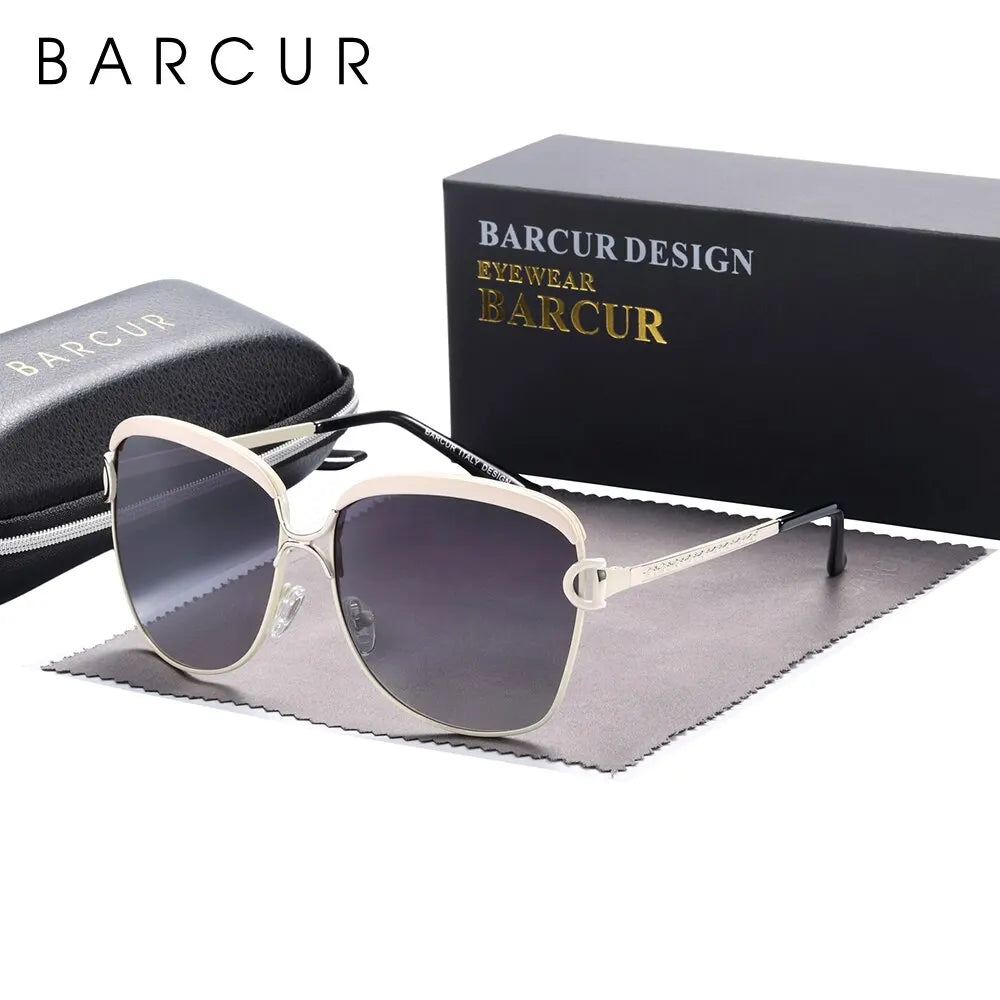 Modern Round Polarized Sunglasses UV400 Mirrored Gradient Lenses