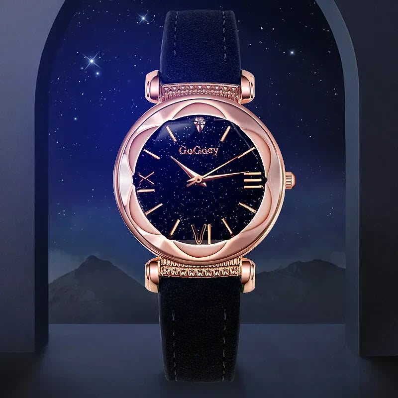 Starry Sky Quartz Watch for Women – Elegant Ladies Watch, Montre Femme, Reloj Mujer, Horloges Women, Relógio Feminino