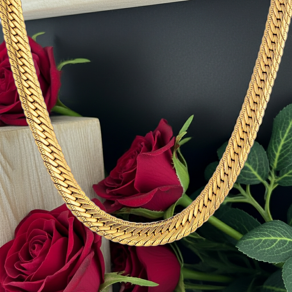 Hip Hop Goldkette für Herren – 8mm Curb Design